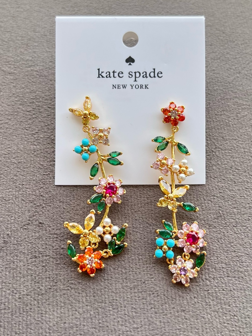 Kate Spade New Bloom Flower Linear Earrings - Picture 3 of 3